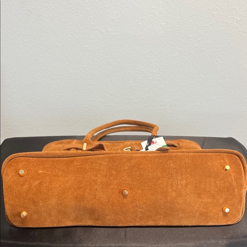 Marlon Firenze | “Eva” Ring Hook Leather Suede Tote - Picture 5 of 11